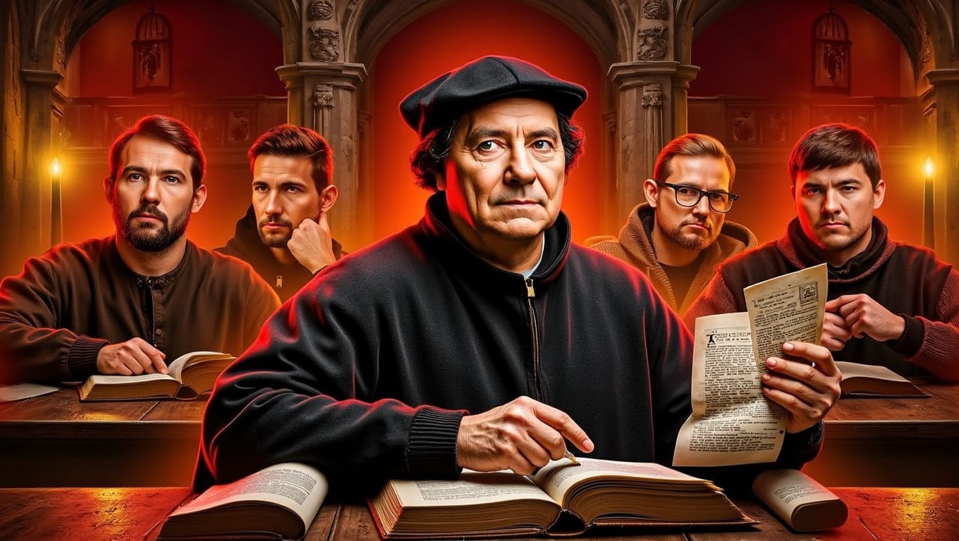 Johannes Gutenberg e a Revolução conhecimento-se-espalhando- Martinho Lutero com panfletos impressos